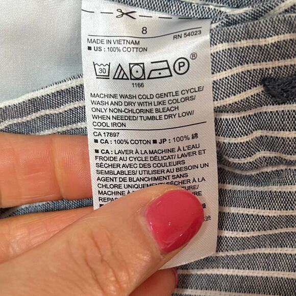 Banana Republic Factory Striped Sailor Shorts Size 8 Nautical 4" Inseam - Picture 3 of 4